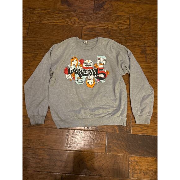 MAROON 5 Crewneck Sweatshirt Adult Small Gray American Apparel California Fleece - Picture 1 of 9